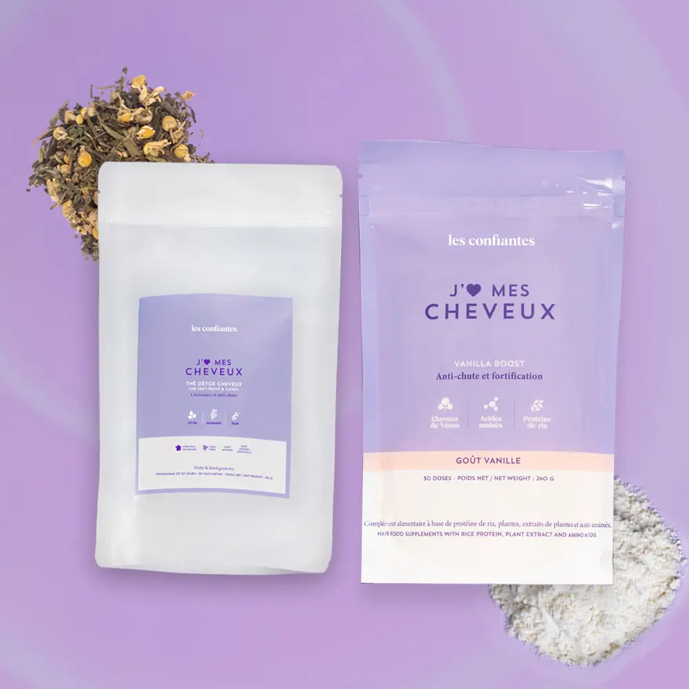Pack New Start - Cacao Boost Chocolat & Thé vert détox - Fortification, croissance et cheveux sains Les Confiantes