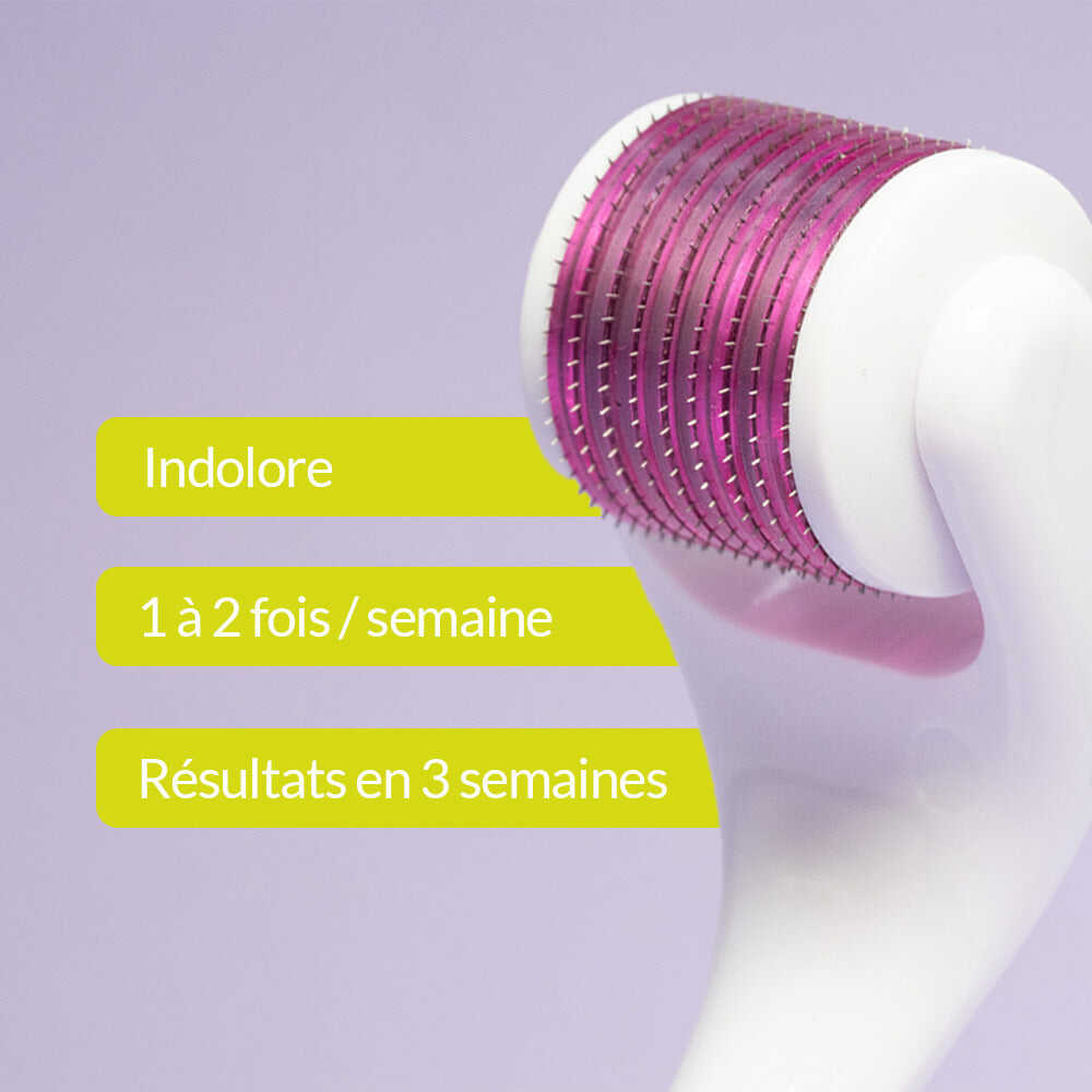 Dermaroller Les Confiantes pour stimuler la croissance naturelle des cheveux et renforcer le cuir chevelu.