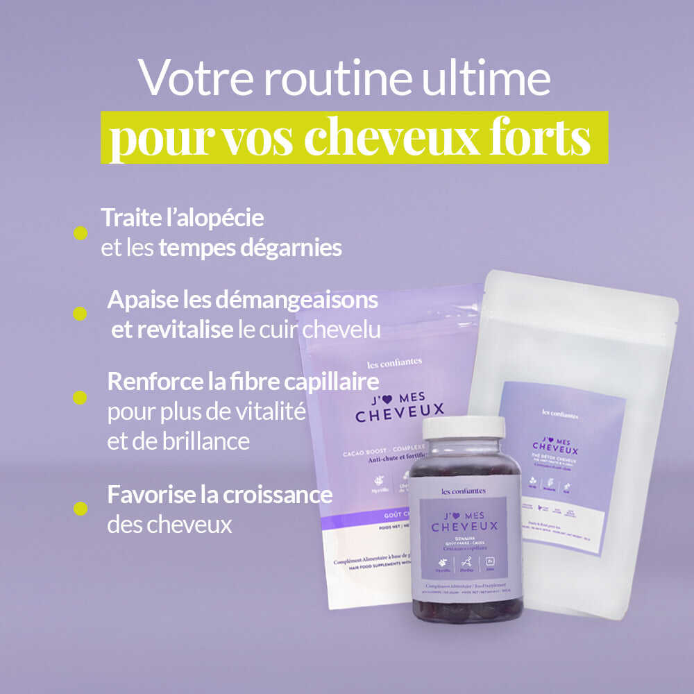Pack New Me — Gummies, Thé Vert Détox & Cacao Boost Chocolat - Croissance, brillance, anti-chute Les Confiantes