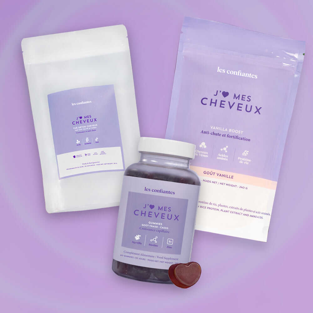 Pack New Me — Gummies, Thé Vert Détox & Cacao Boost Vanille - Croissance, brillance, anti-chute Les Confiantes