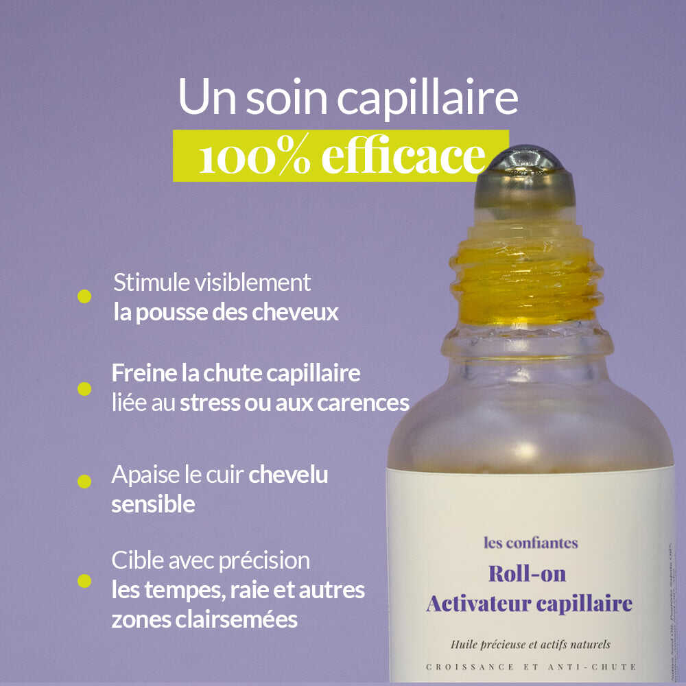 Roll-on activateur capillaire - Serum pousse de cheveux et anti-chute Les Confiantes
