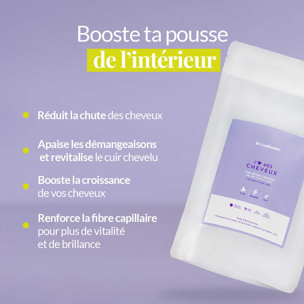 Thé vert détox - Croissance et anti-chute cheveux Les Confiantes